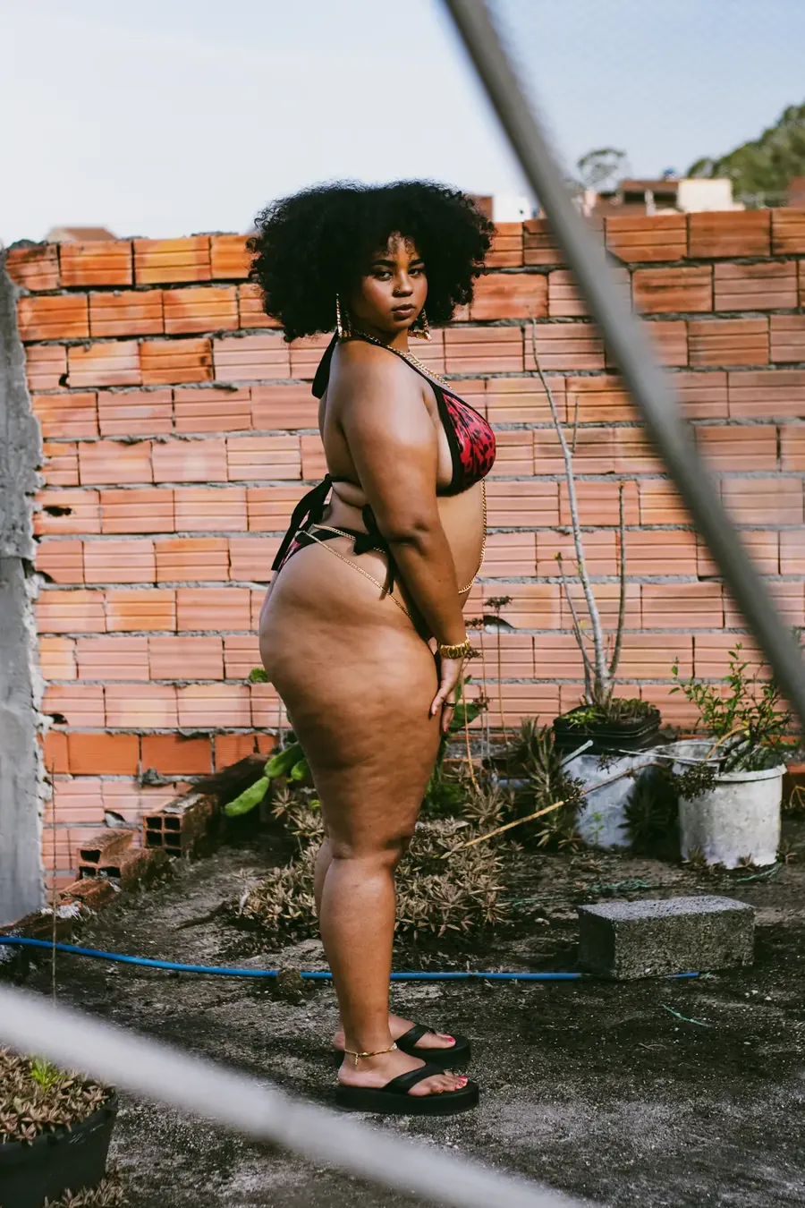 Biquíni Aluany realeza periférica - onça vermelho — foto 4