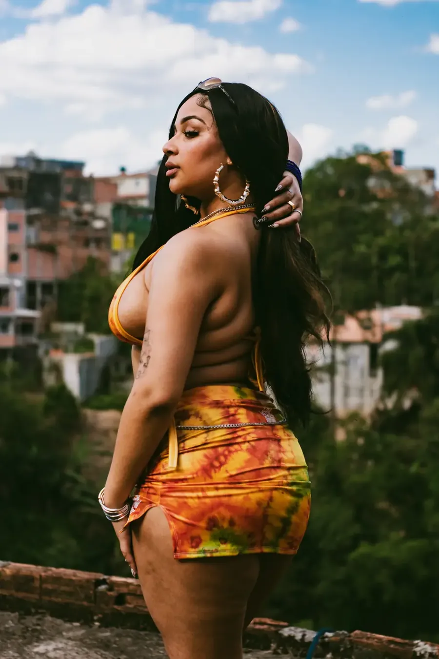 Biquíni realeza periférica laranja solar — foto 3