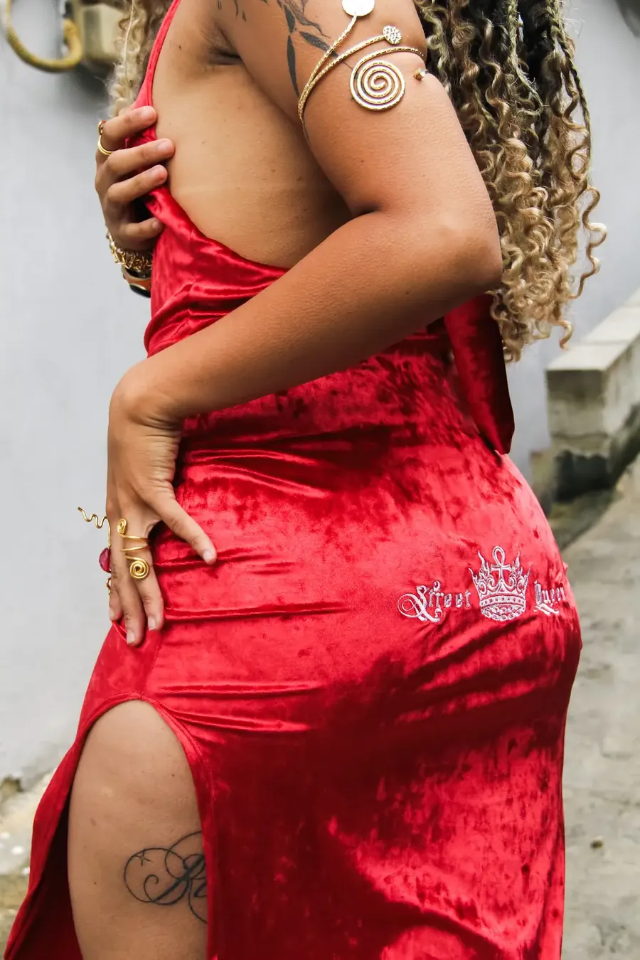 Vestido vermelho Natal periférico — foto 3